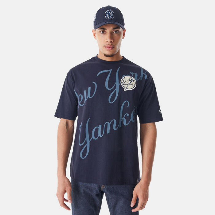 New Era Men's MLB New York Yankees Script Graphic T-Shirt Blue image number 0