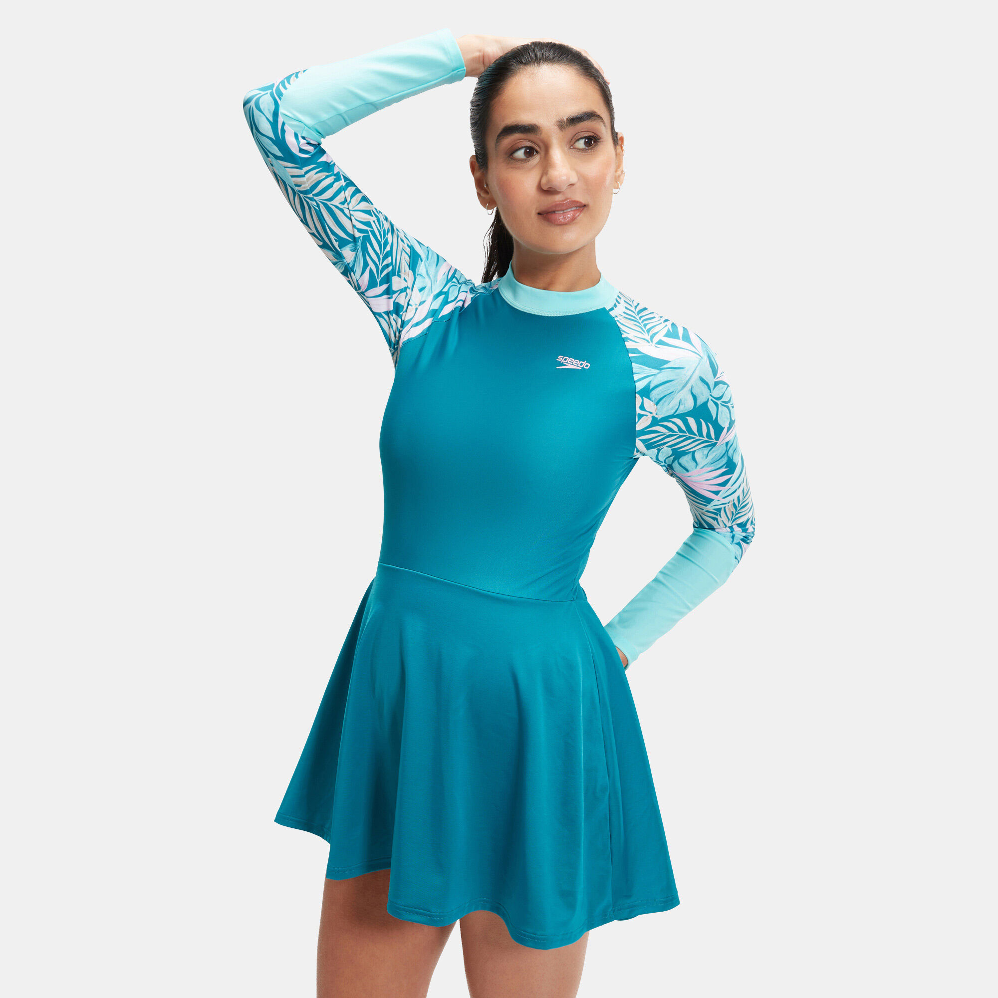 Women s Long Sleeve Swimming Dress Blue Speedo in Kuwait SSS