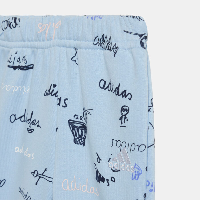 adidas Kids' Brand Love Sweatshirt and Sweatpants Set (Baby & Toddler) Blue image number 3