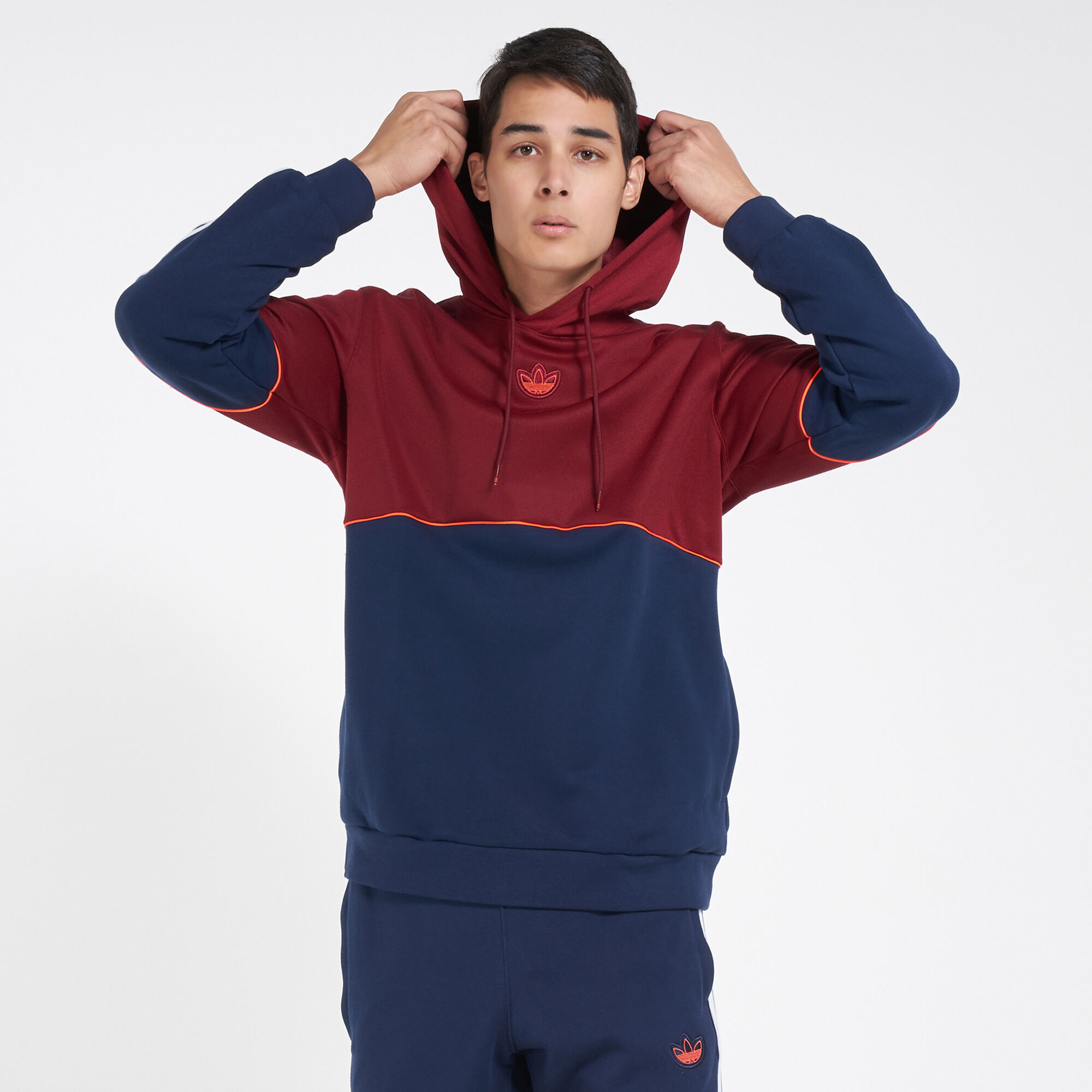 Adidas outline hoodie maroon clearance