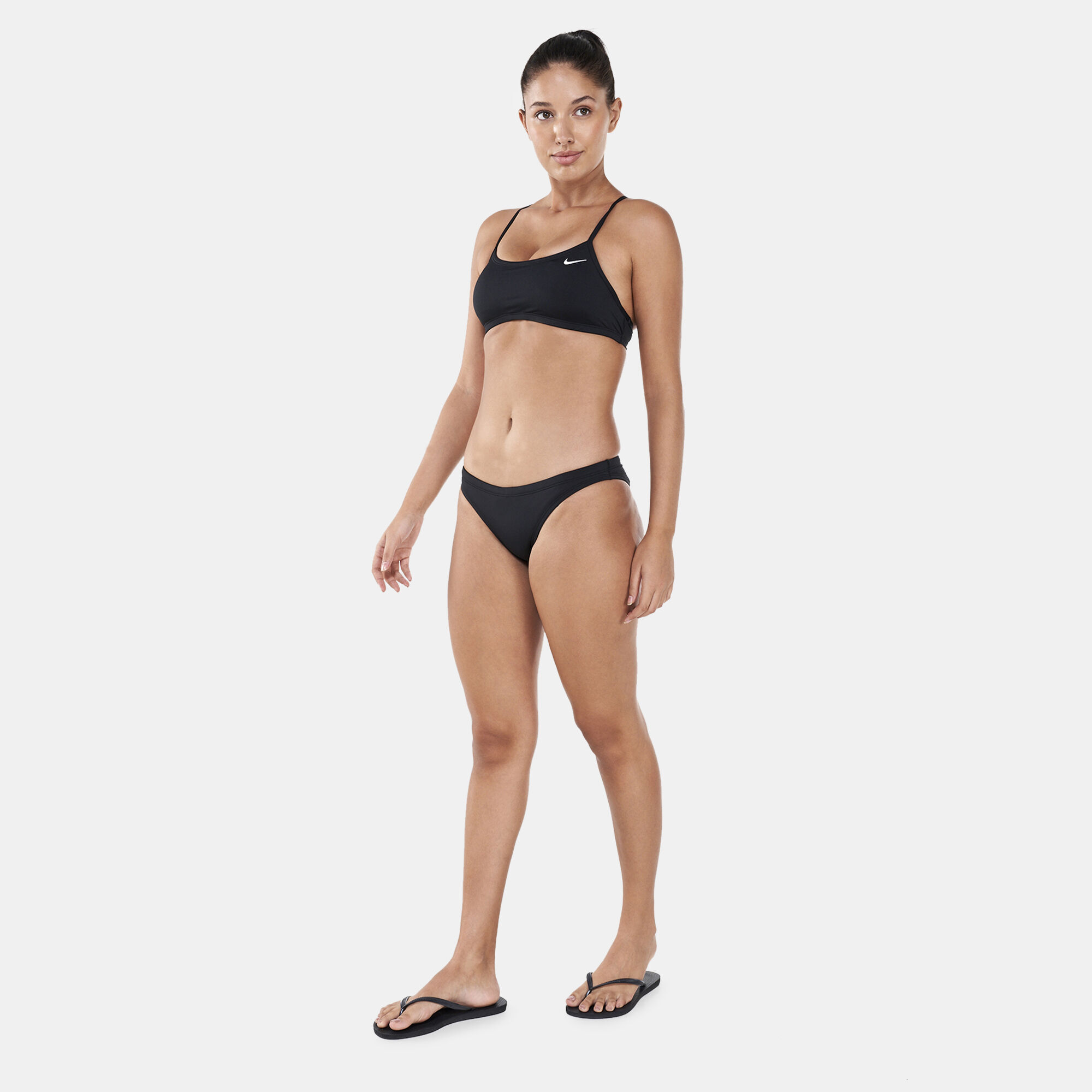 Nike solid racerback bikini top & bottom top set
