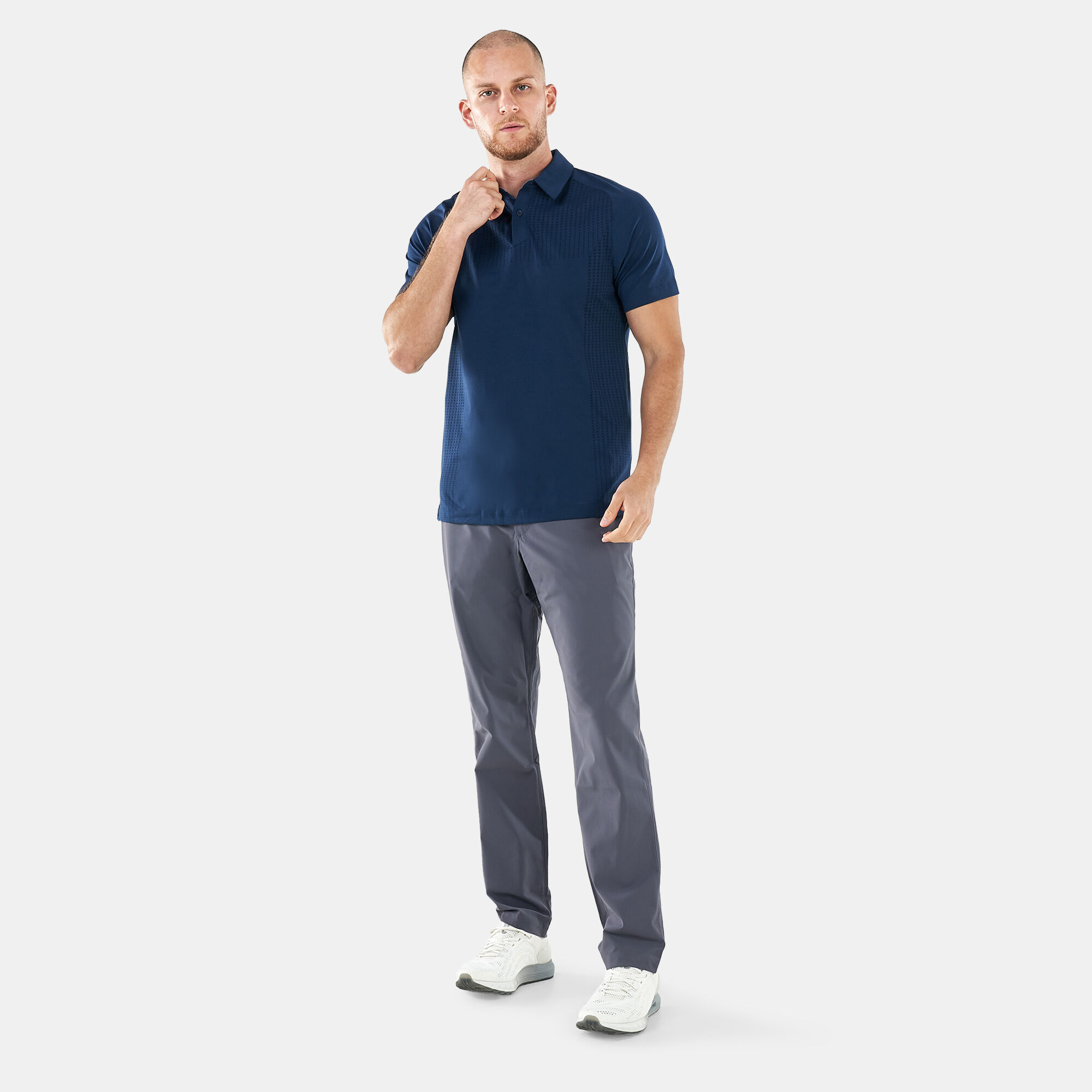 Under Armour Men s UA Threadborne Outer Glow Polo Shirt Grey in