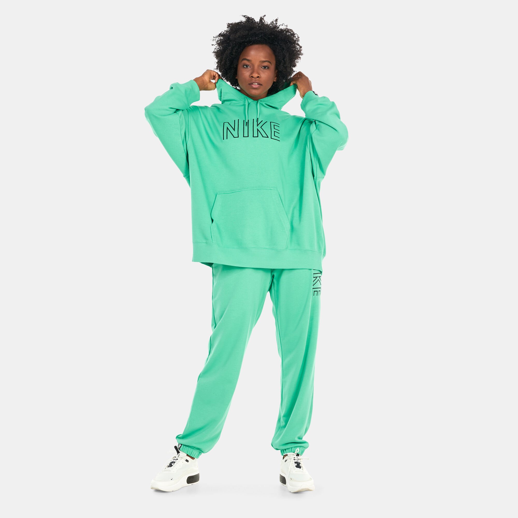 Women s Sportswear Fleece Oversized Pullover Hoodie Green Nike in Kuwait SSS