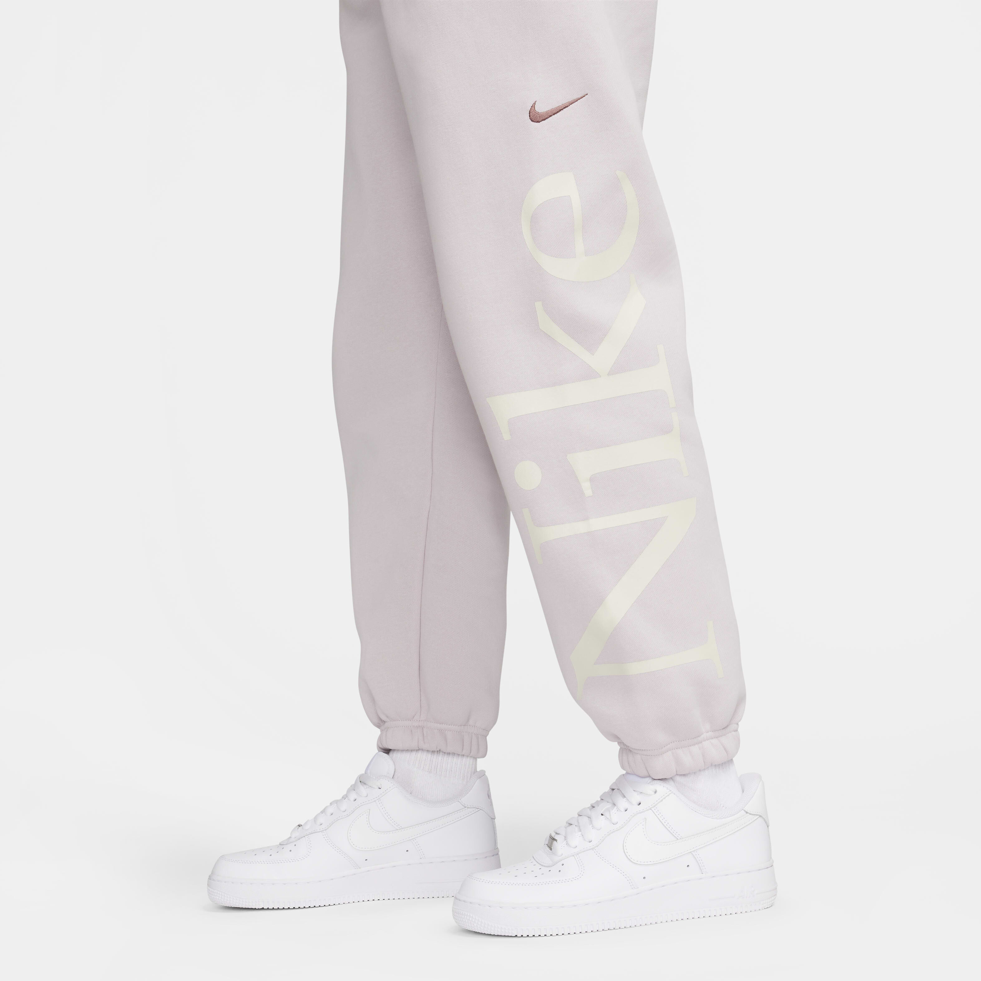 Women s Sportswear Phoenix Fleece Oversized Logo Tracksuit Bottoms Beige Nike in Kuwait SSS