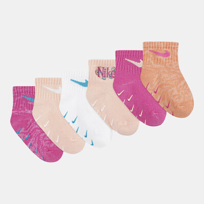 Nike Kids' Wild Flower Ankle Socks (6 Pairs) Pink