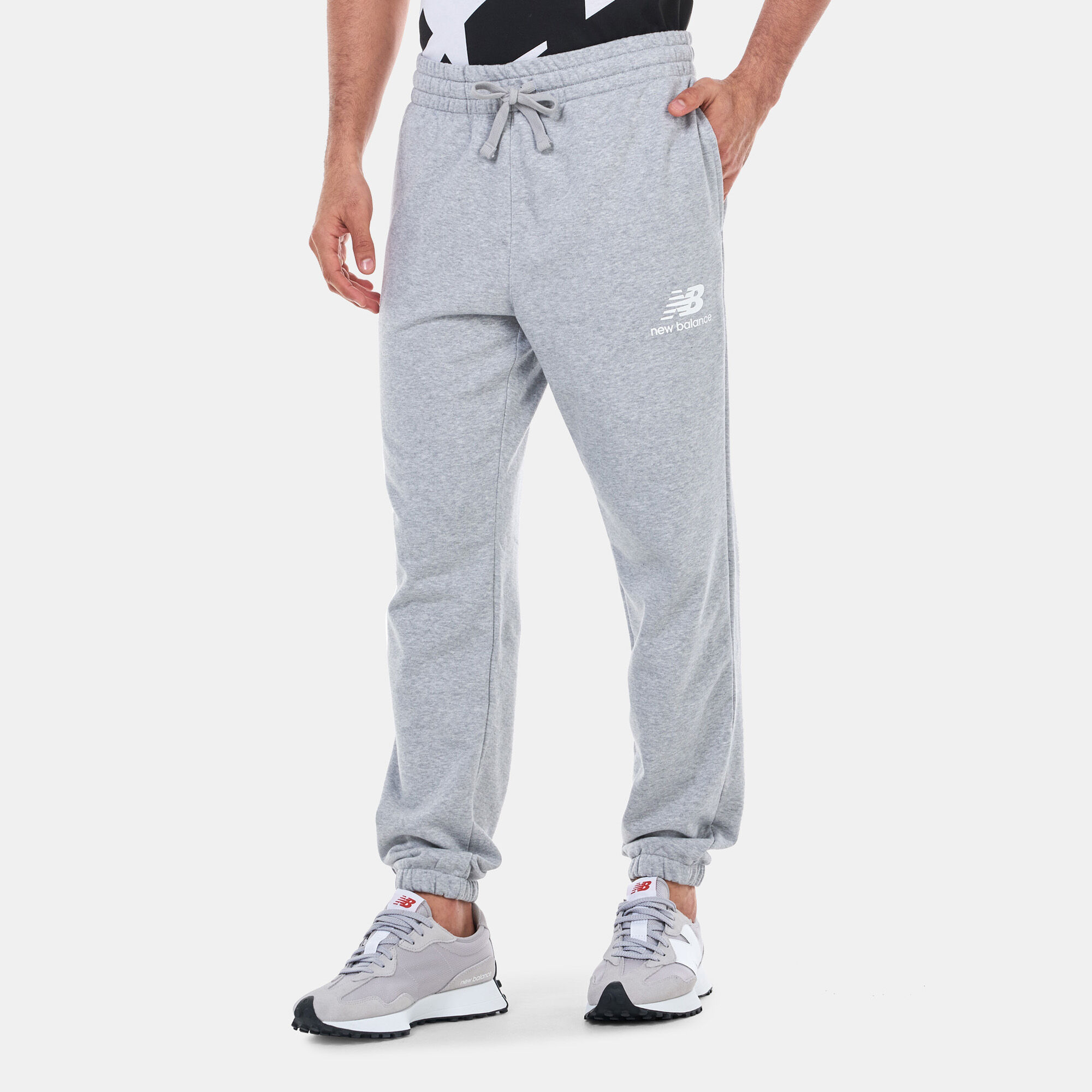 New balance mens slim fleece pants athletic grey top