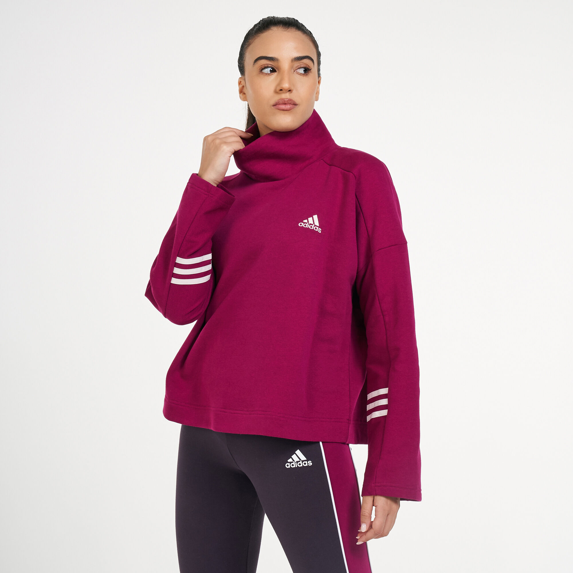 Adidas funnel neck sweatshirt hotsell