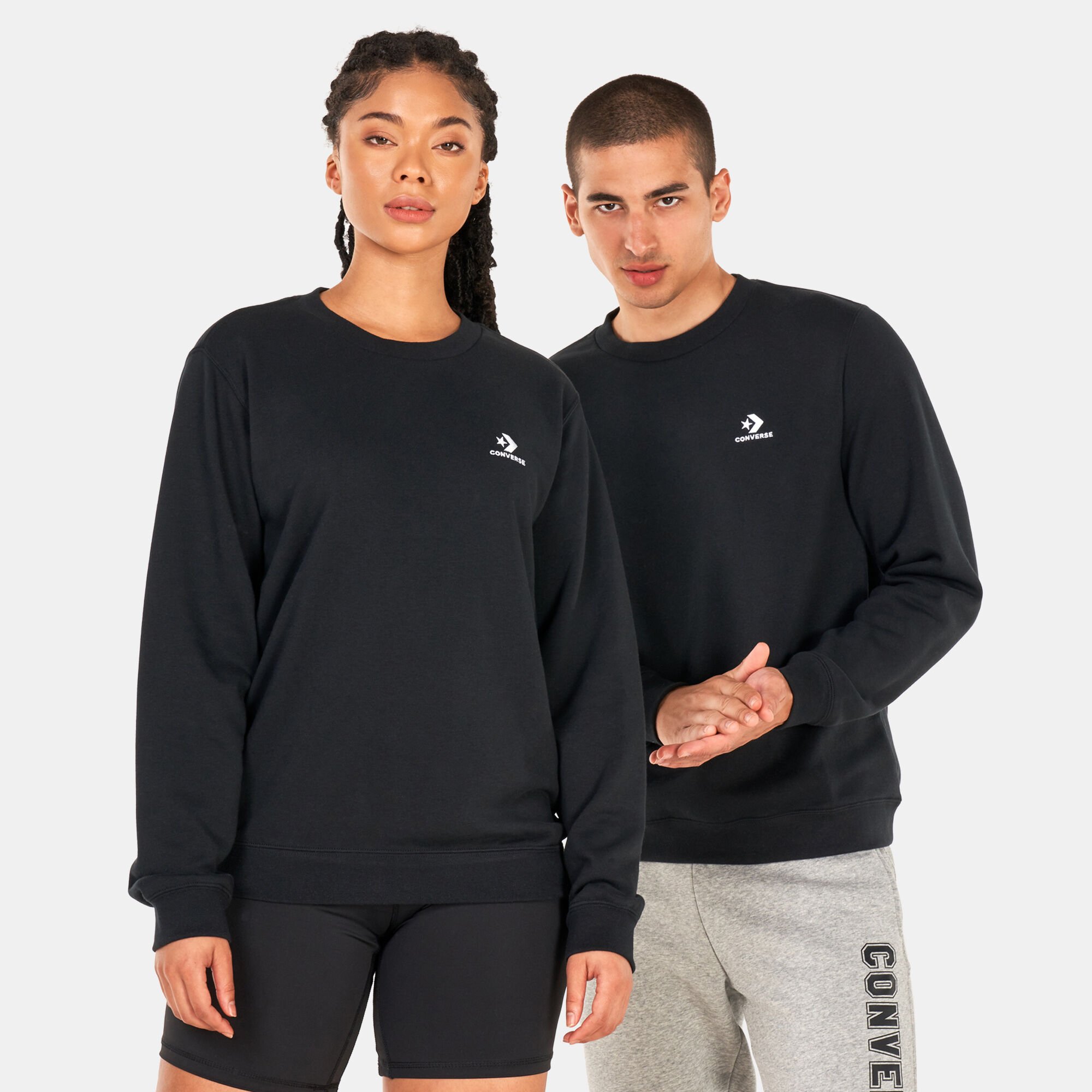Buy Converse Star Chevron Embroidered Sweatshirt Black in Kuwait SSS