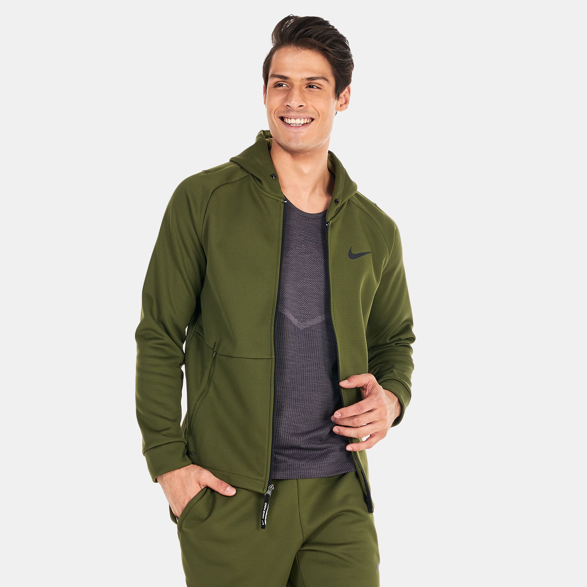 Mens green nike jacket best sale