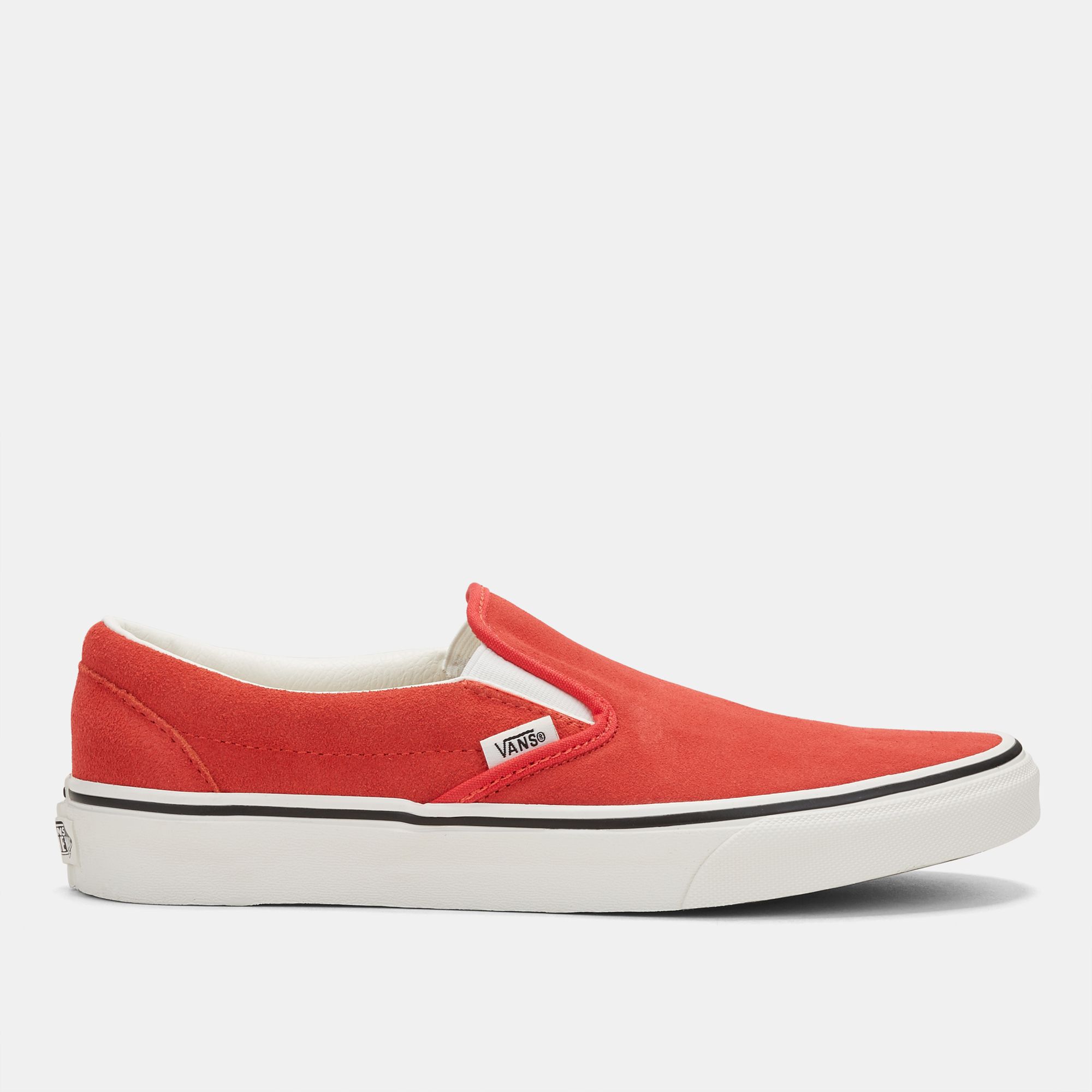 All red slip hot sale on vans