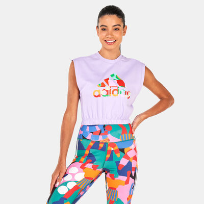 adidas Women's X FARM Rio Sleevess T-Shirt Purple