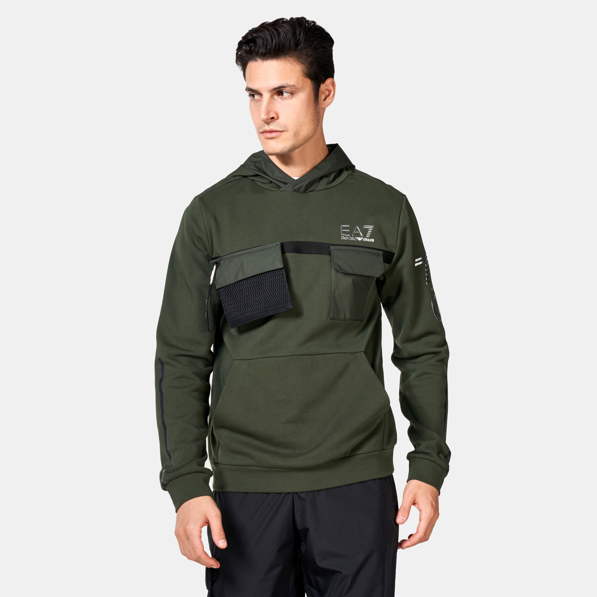 Green ea7 hoodie discount