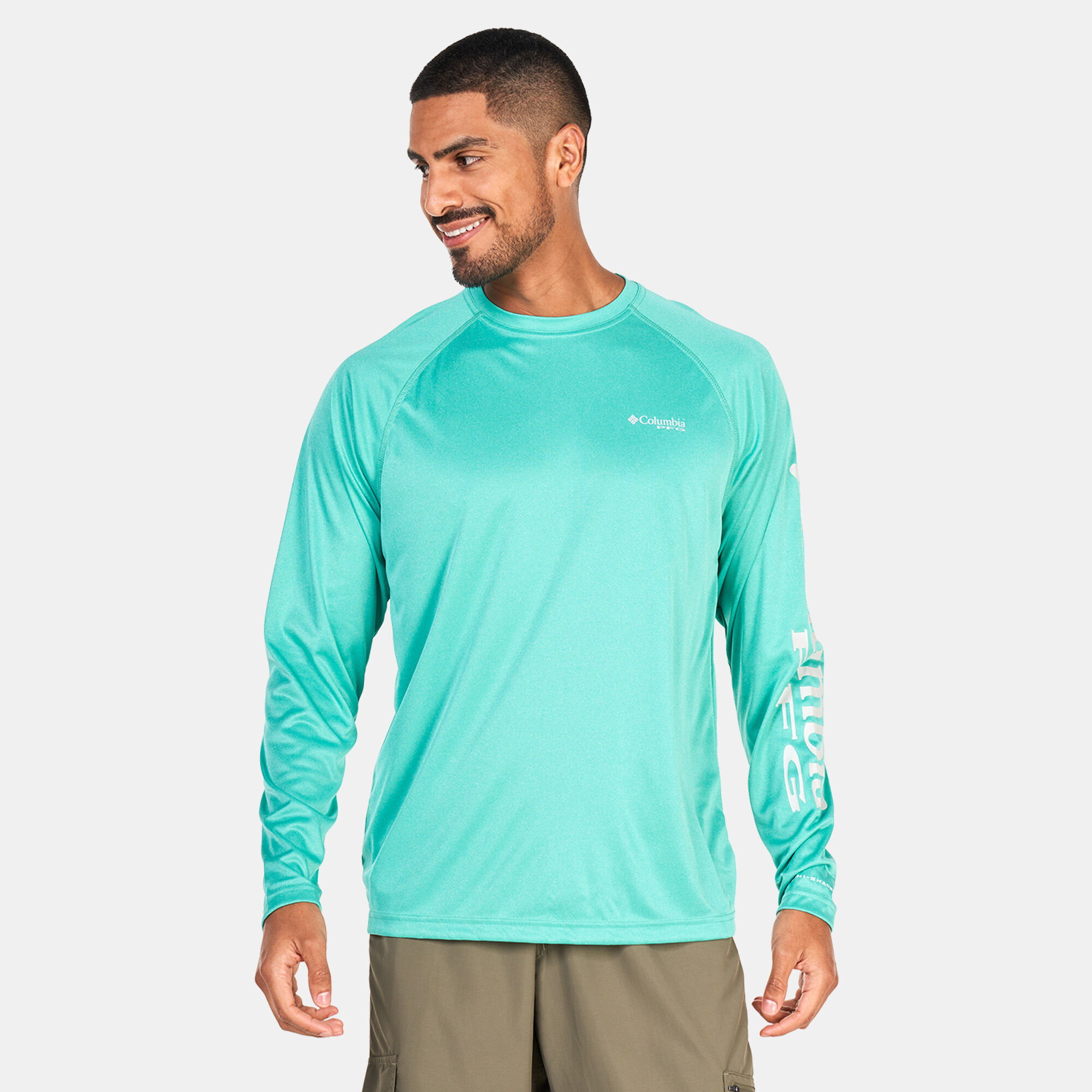 Men s PFG Terminal Tackle Heather Long Sleeve T Shirt Green Columbia in Kuwait SSS