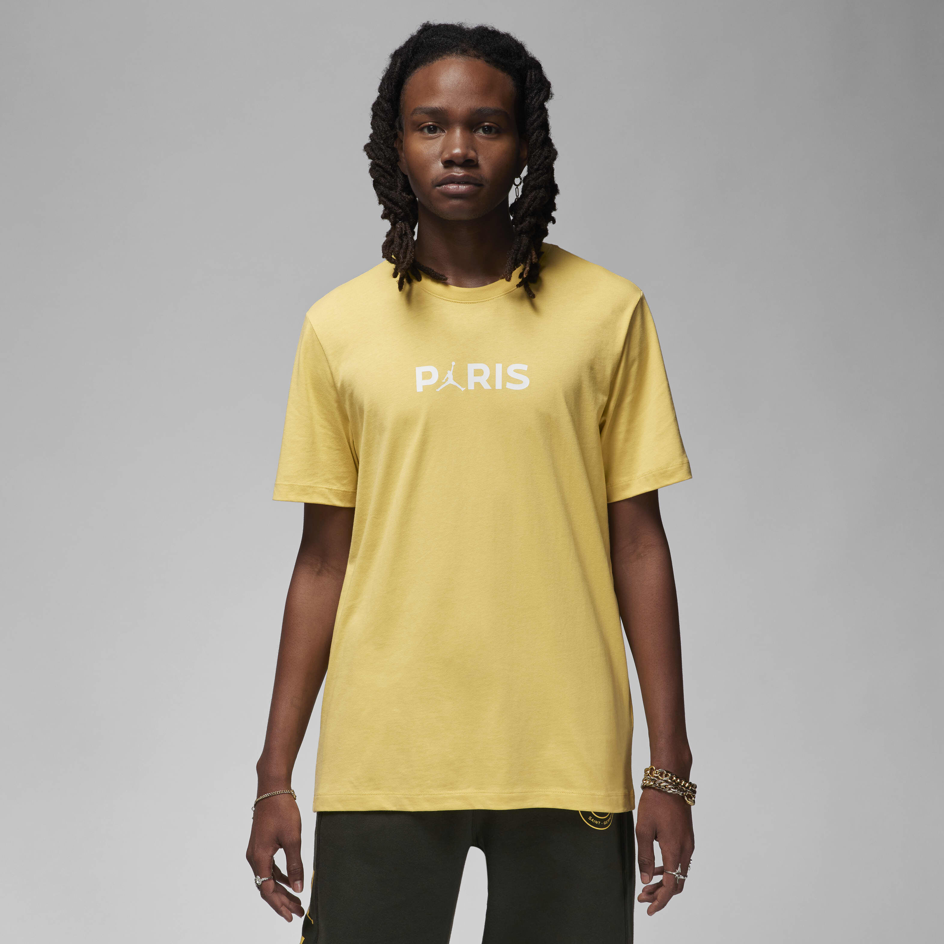 Men s Paris Saint Germain T Shirt Yellow Jordan in Kuwait SSS