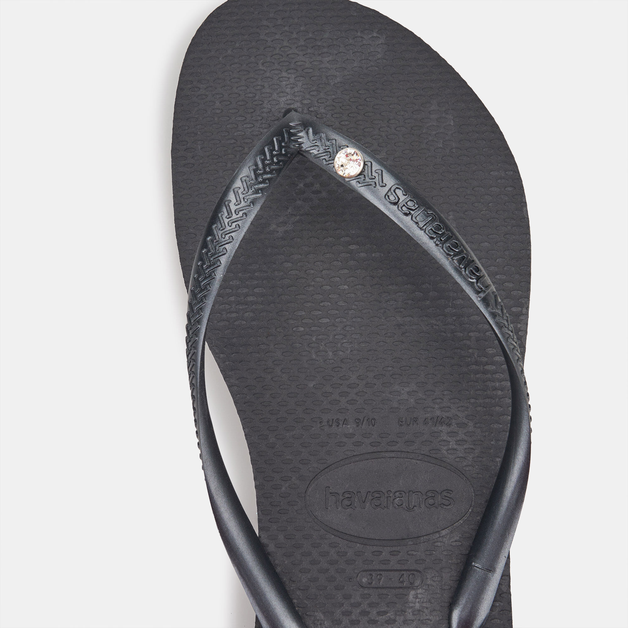 Women s Spider Black Slim Crystal SW II Flip Flops