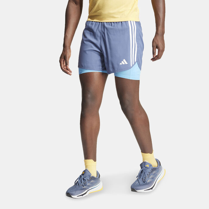 adidas Men's Own The Run 2-in-1 Running Shorts Grey image number 0