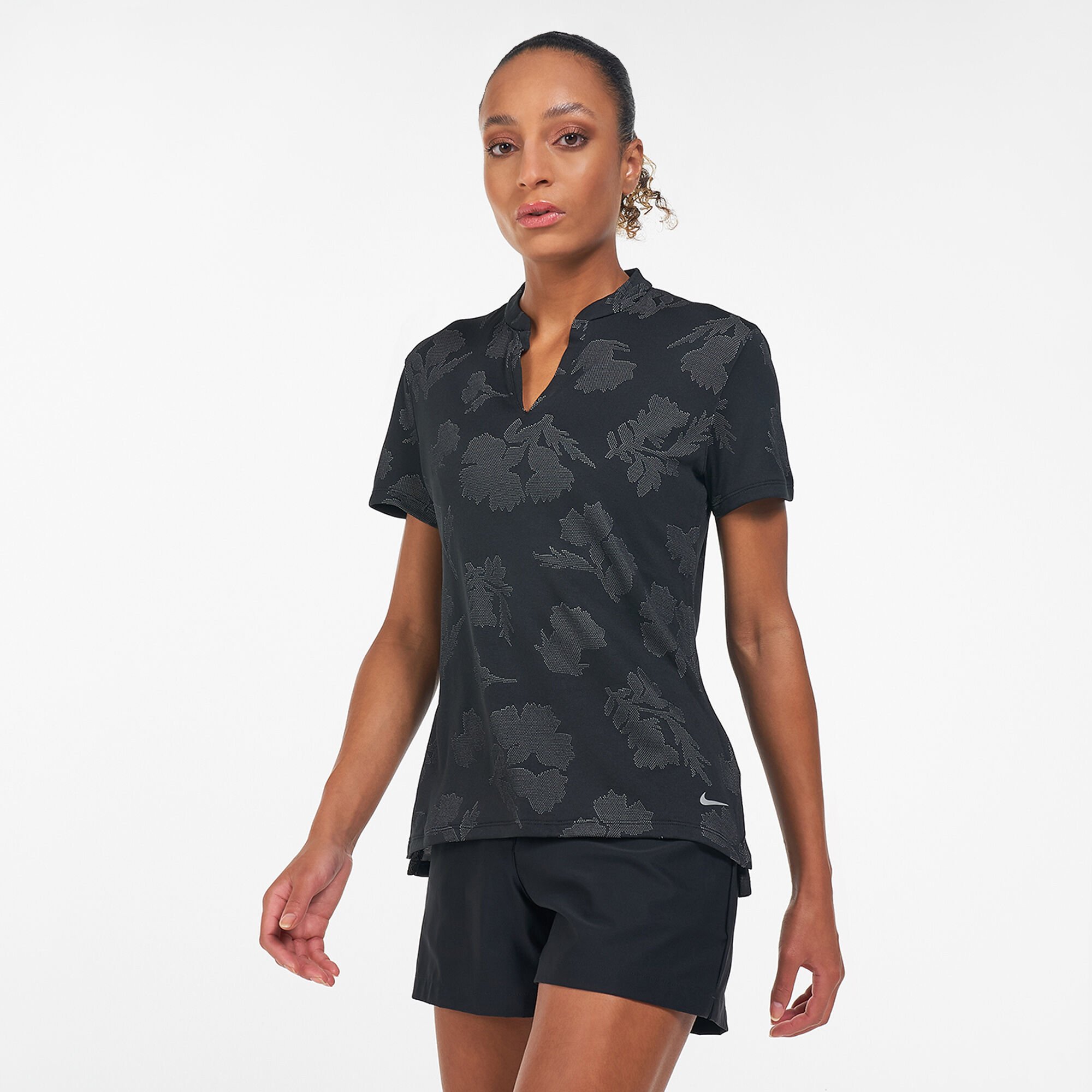 Women s Dri FIT Victory Floral Polo Shirt Black Nike Golf in Kuwait SSS