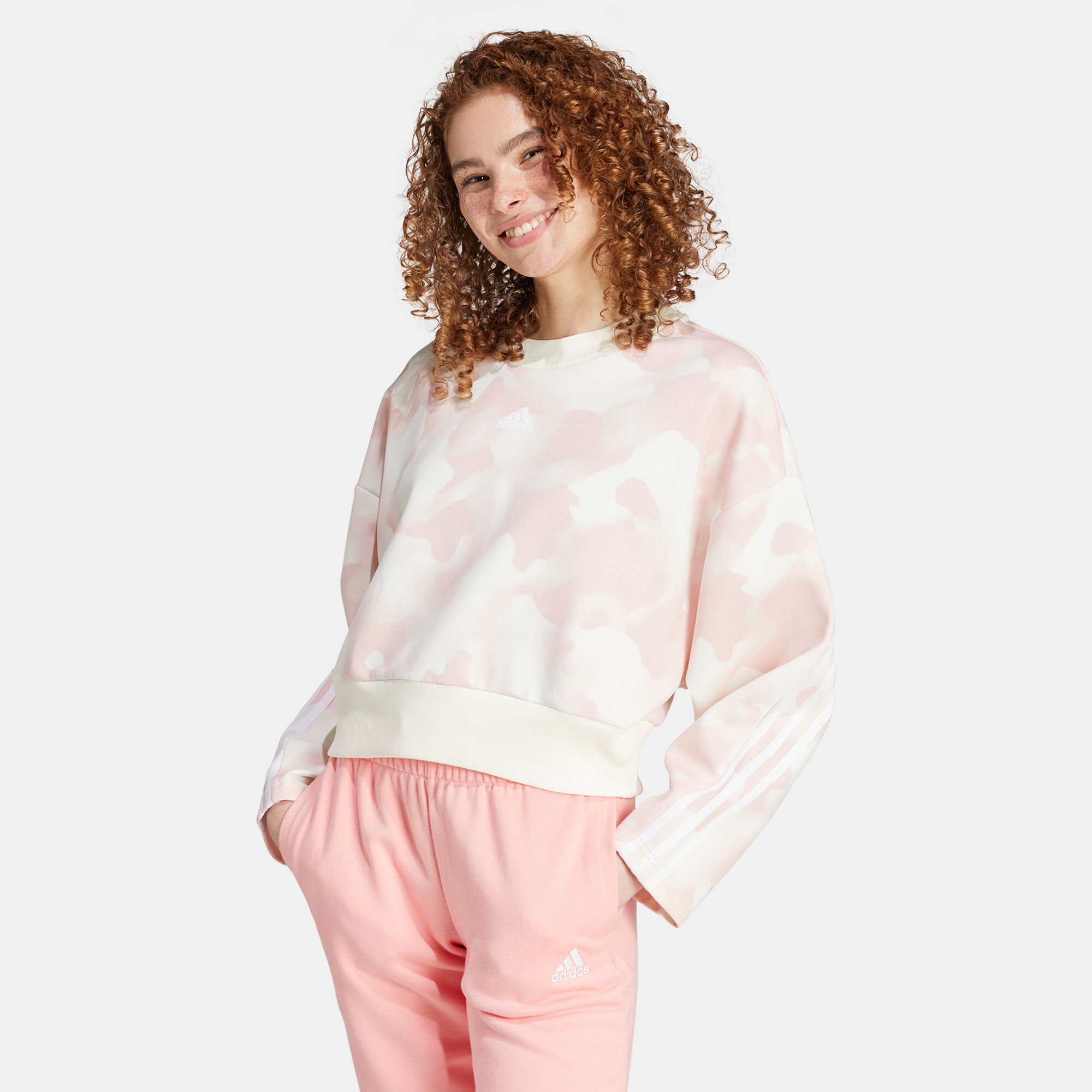 Adidas womens 3 stripe sweatshirt outlet