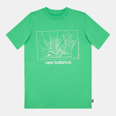 New Balance Kids' 574 In The Motion Graphic T-Shirt And Shorts Set Green