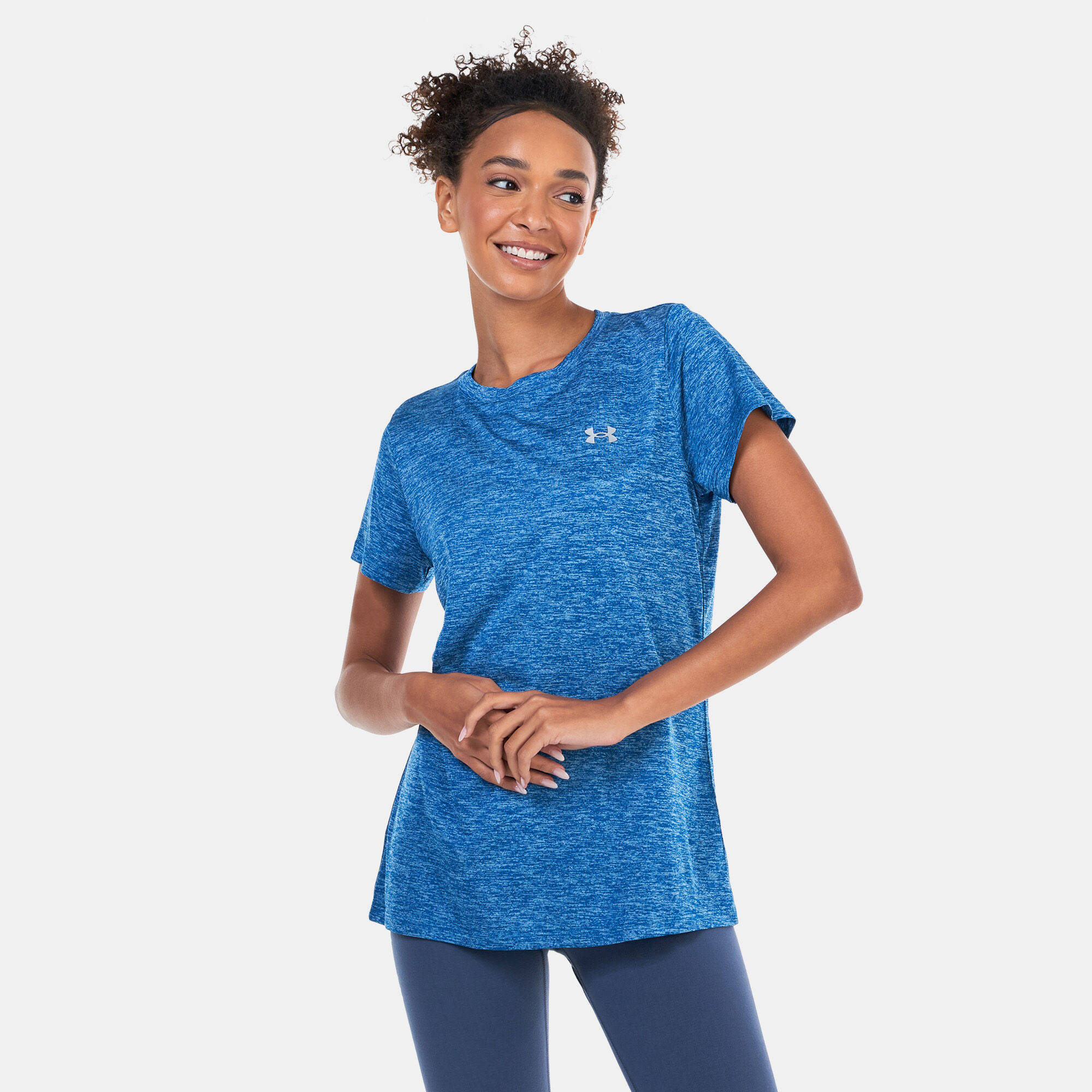 Under Armour Women s UA Tech Twist Training T Shirt Blue in