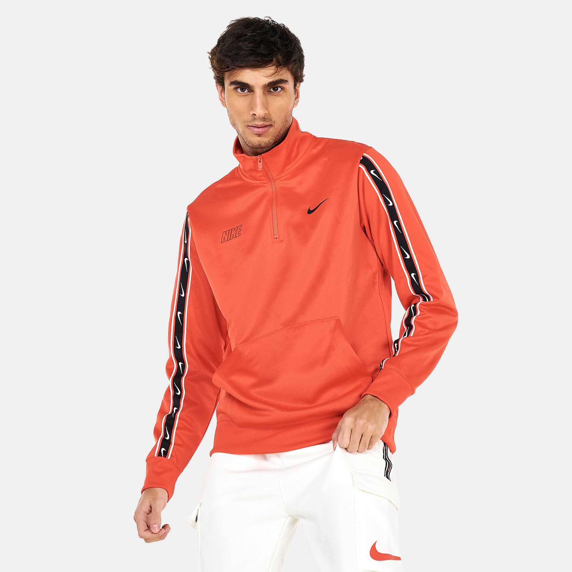 Red nike shop half zip
