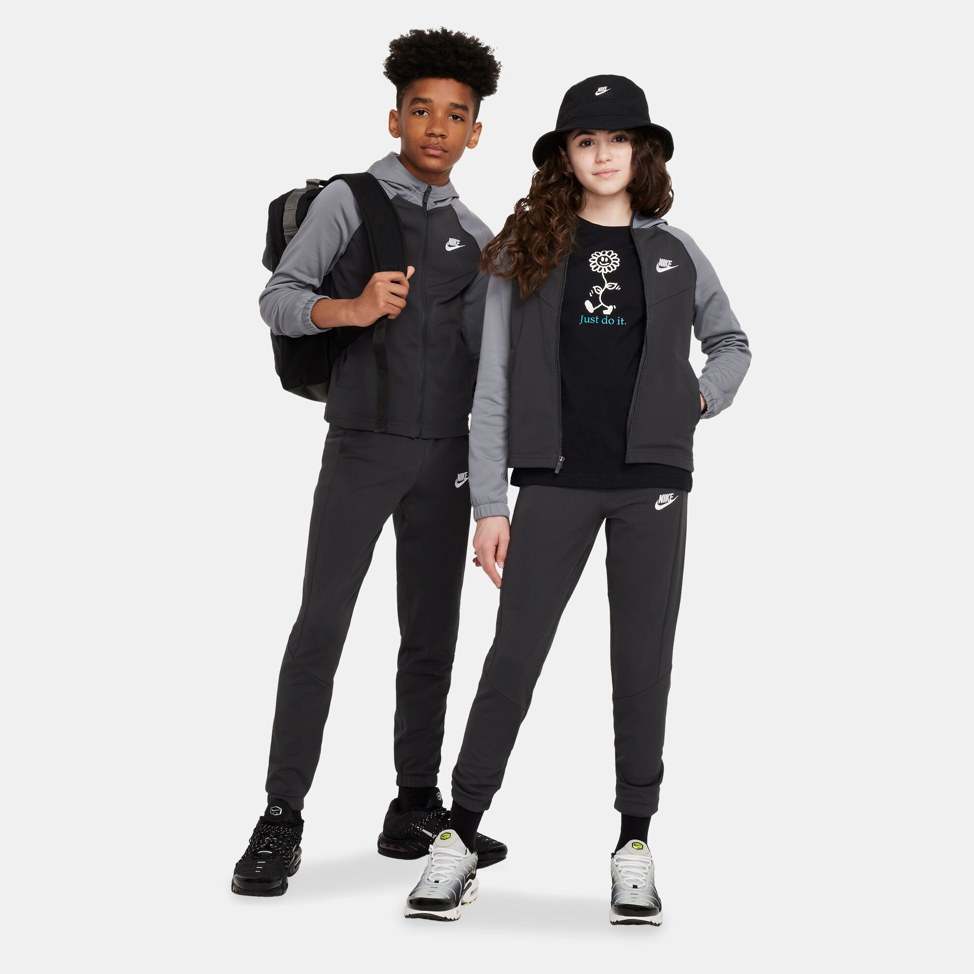 Grey nike tracksuit girls hot sale