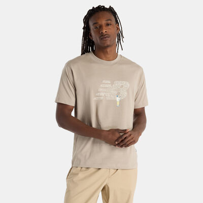 New Balance Men's Chalk Board Logo T-Shirt Brown