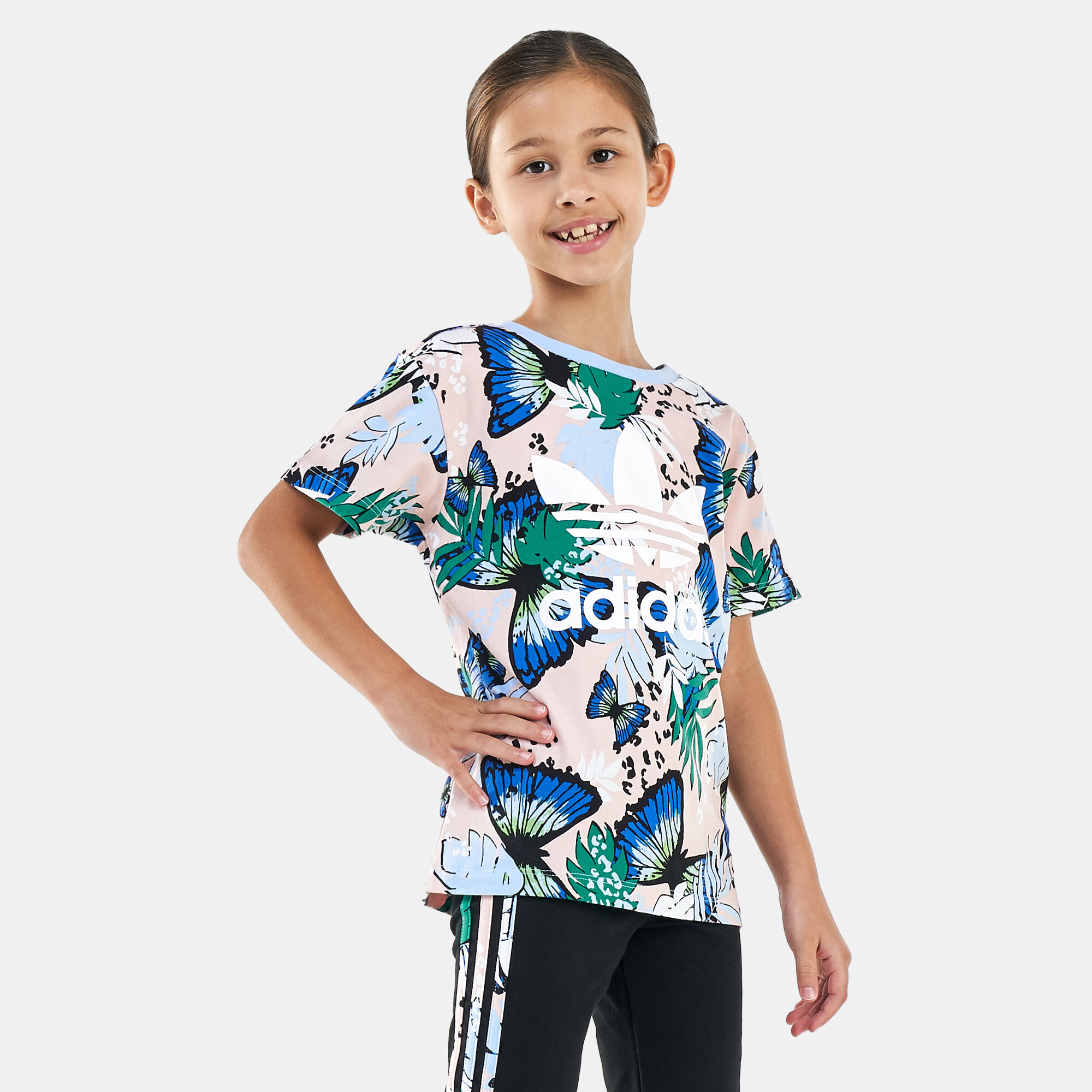 Kids HER Studio London Animal Flower Print T Shirt Pink adidas Originals in Kuwait SSS