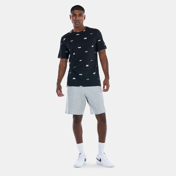 Nike Men's Sportswear Club Allover Print T-Shirt Black image number 2