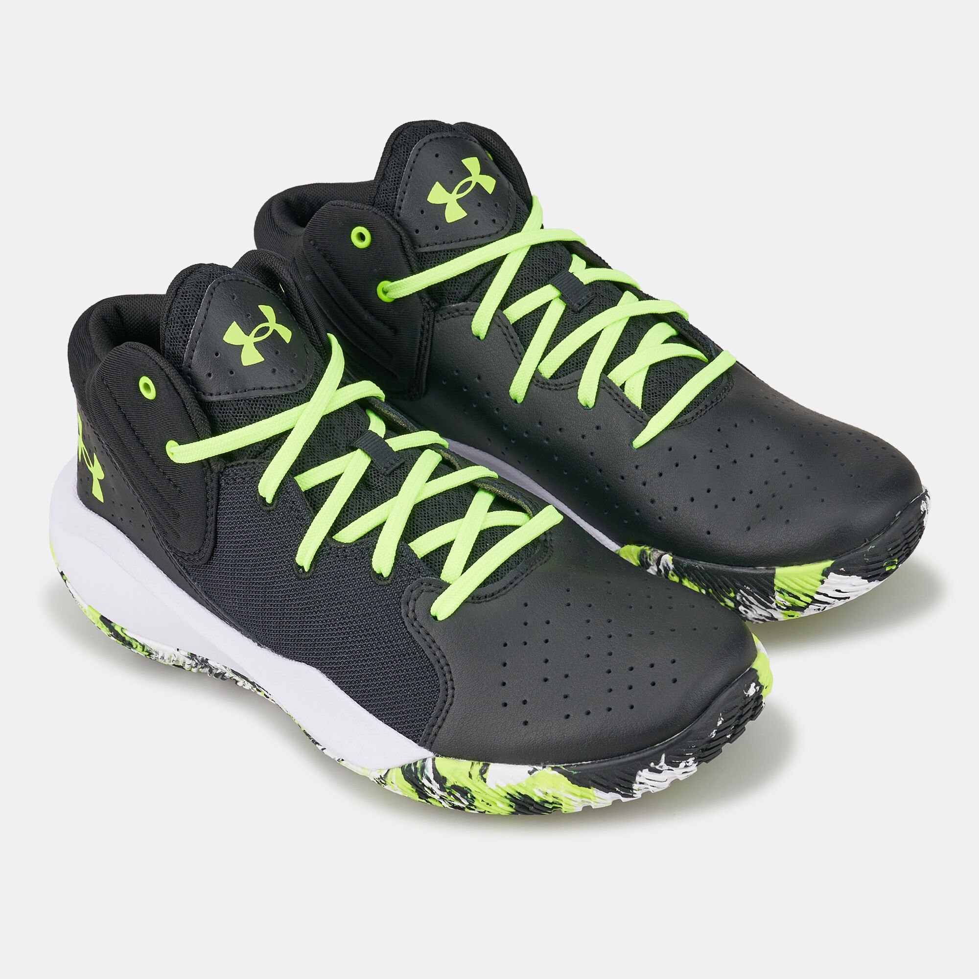 Black and neon green under armour shoes cheap