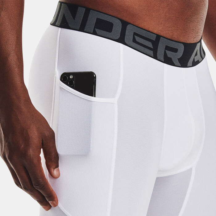 Under Armour Men's UA HeatGear® Armour Long Shorts White image number 3