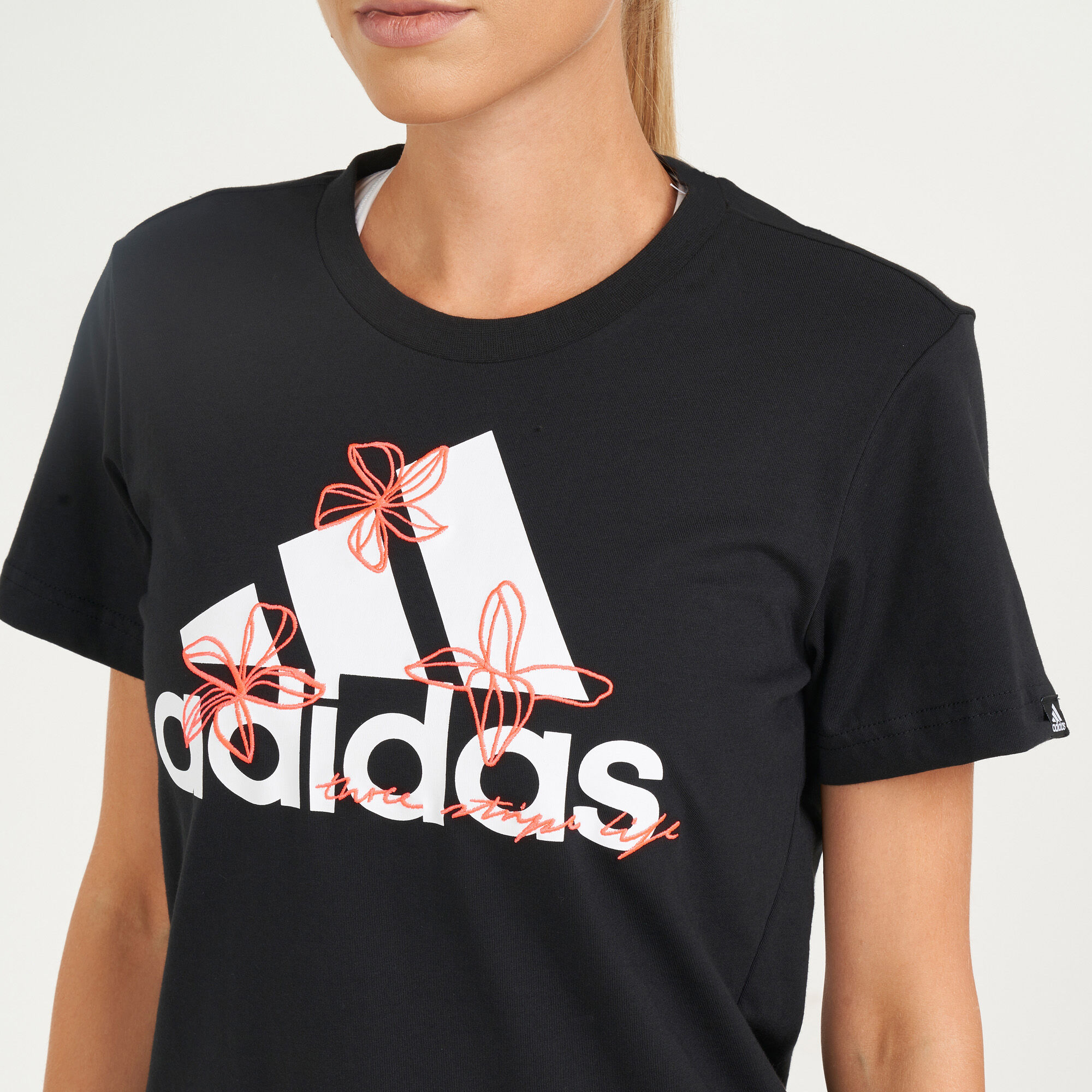 Buy adidas Women s Floral Graphic T Shirt Black in Kuwait SSS