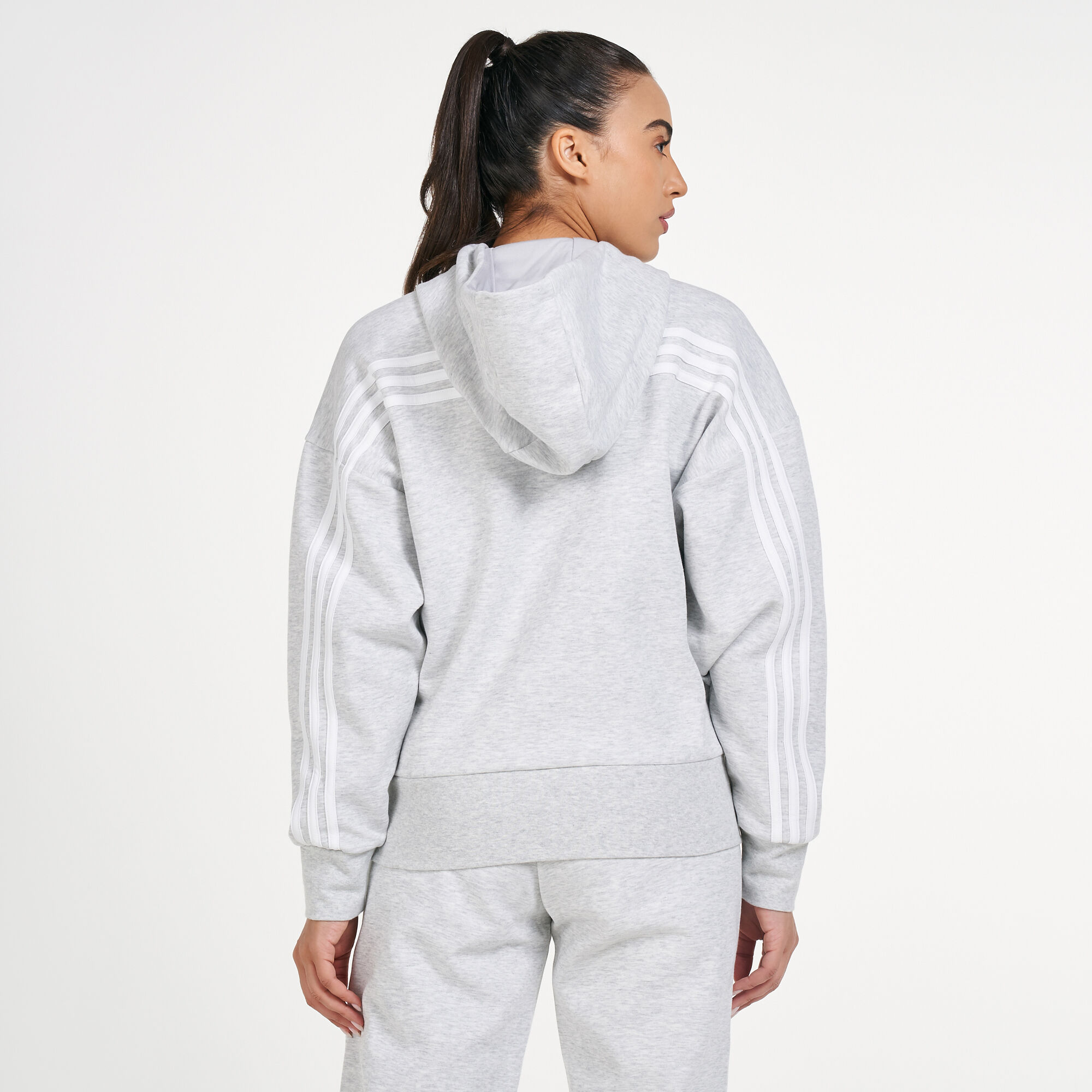 Women's adidas 3 2025 stripe pullover hoodie