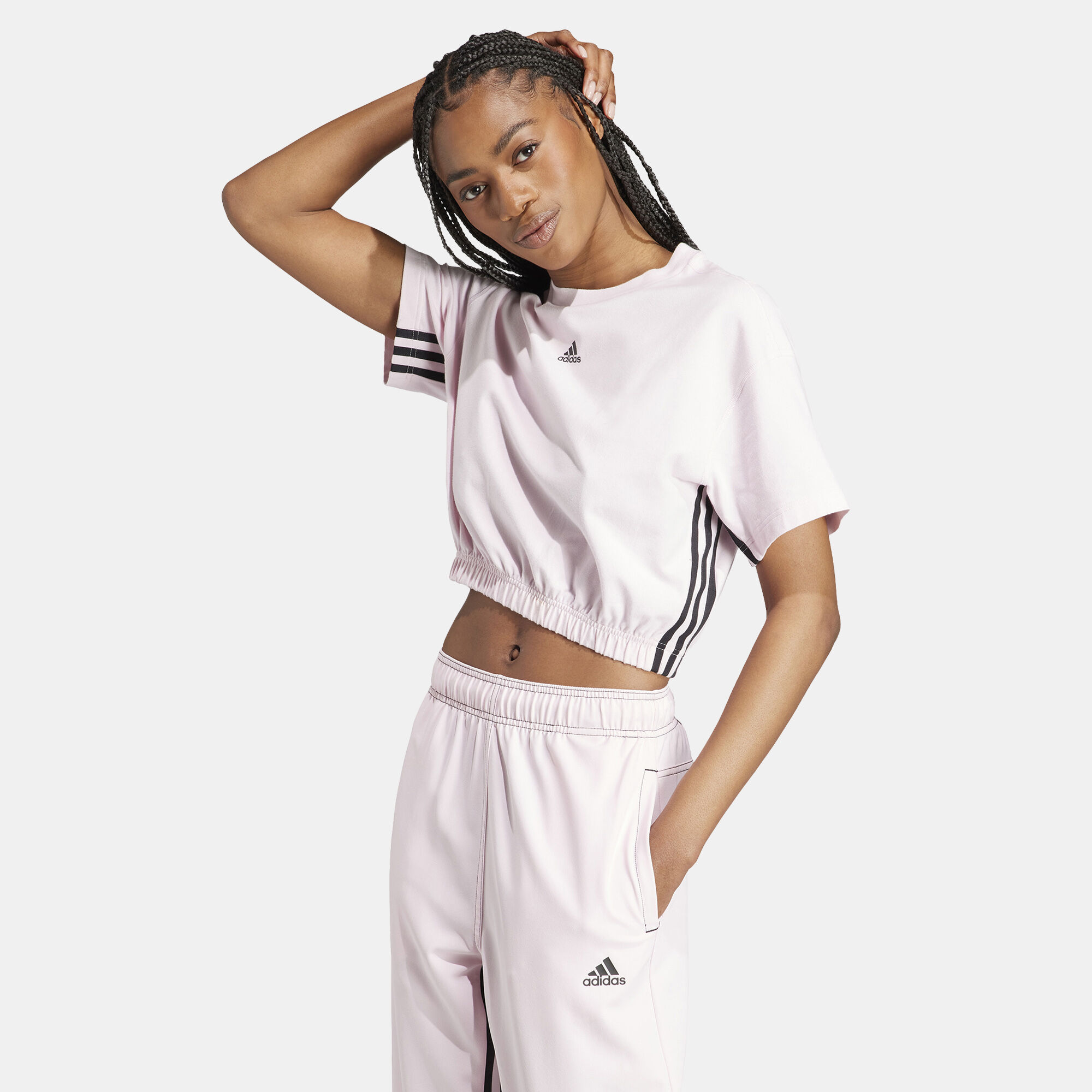 Adidas 3 stripe crop 2024 top