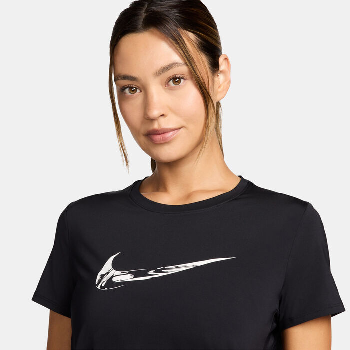 Nike Women's One Dri-FIT Graphic Running Top Black image number 3