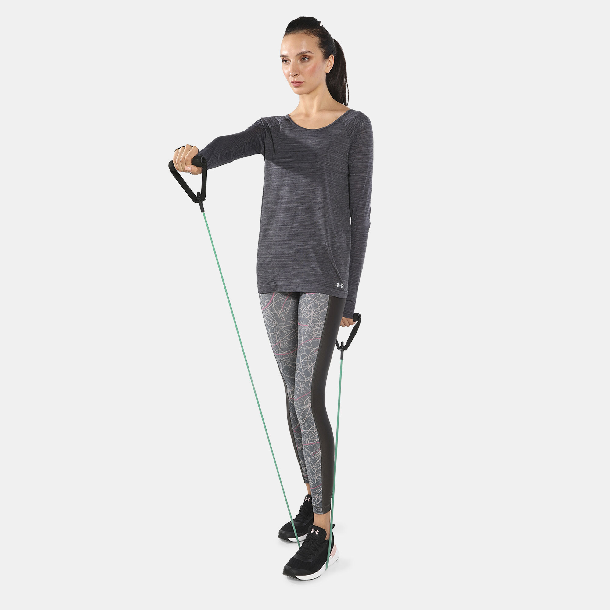 Women s Threadborne Seamless Spacedye T Shirt Black Under Armour in Kuwait SSS