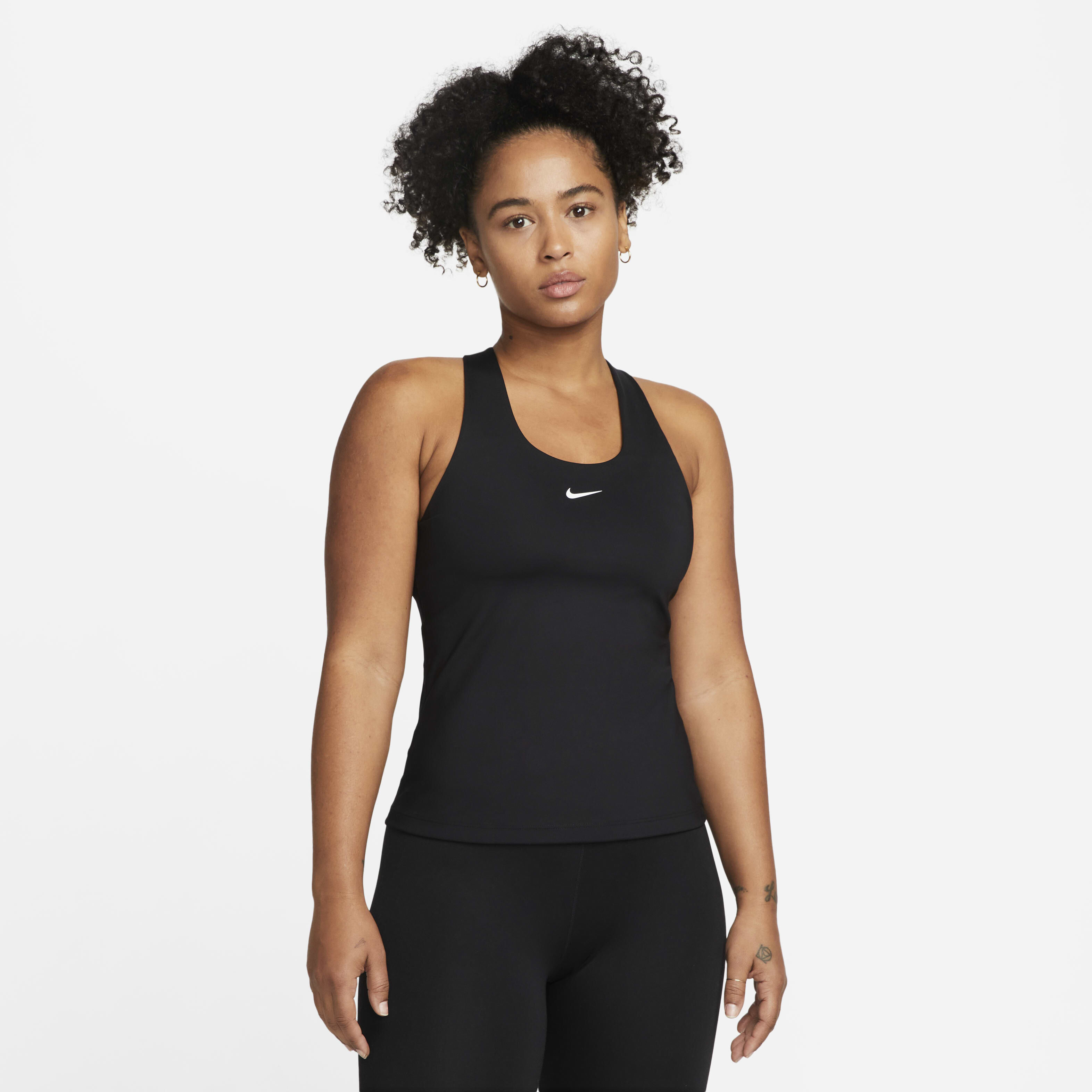Women s Swoosh Medium support Padded Sports Bra Tank Black Nike in Kuwait SSS