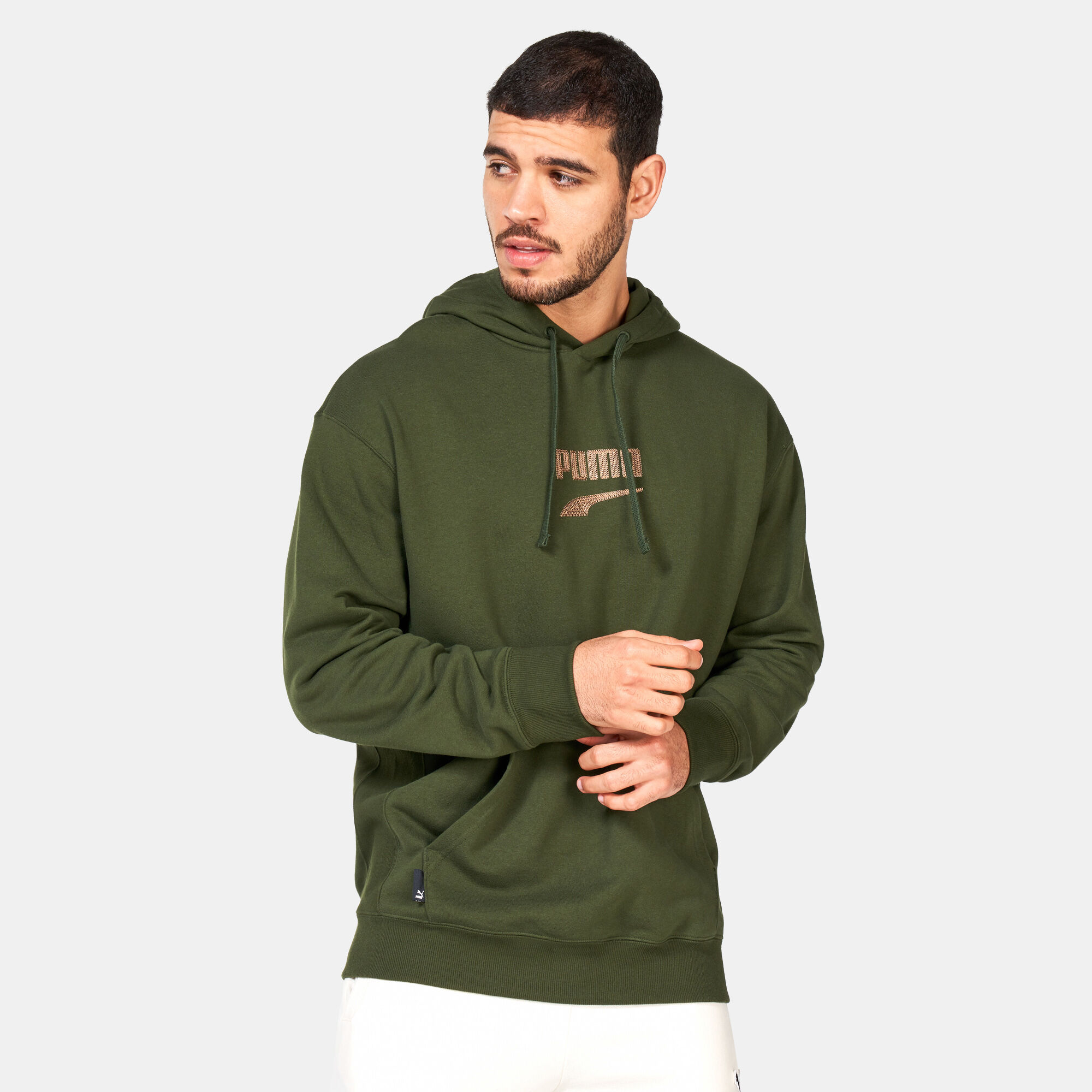 Men s DOWNTOWN Logo Hoodie Green PUMA in Kuwait SSS