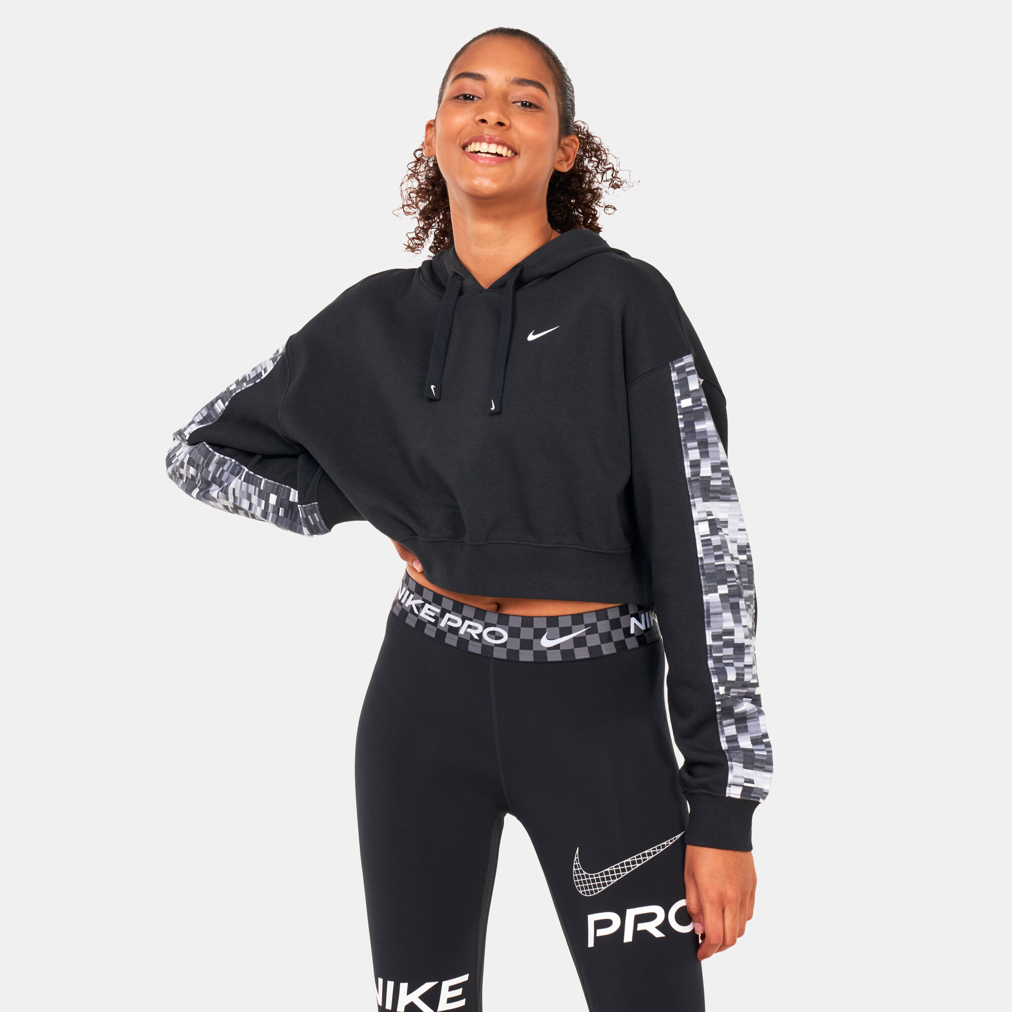Women s Dri FIT Allover Print Hoodie Black Nike in Kuwait SSS