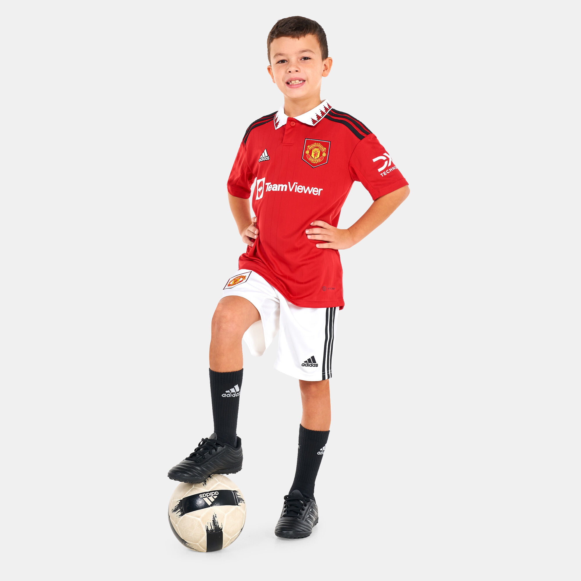 Buy adidas Kids Manchester United Home Shorts 2022 23 White in