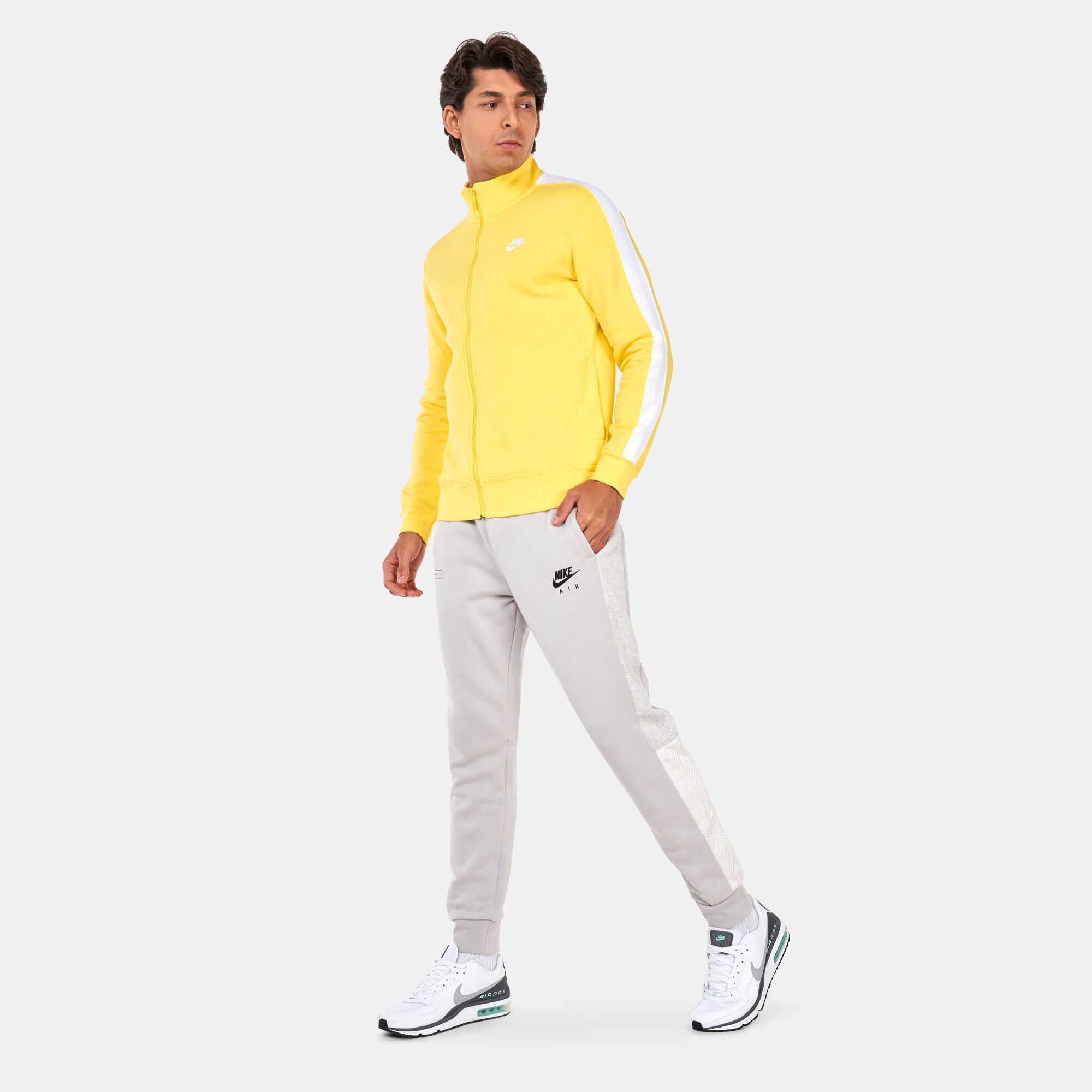 Yellow nike tracksuit mens discount