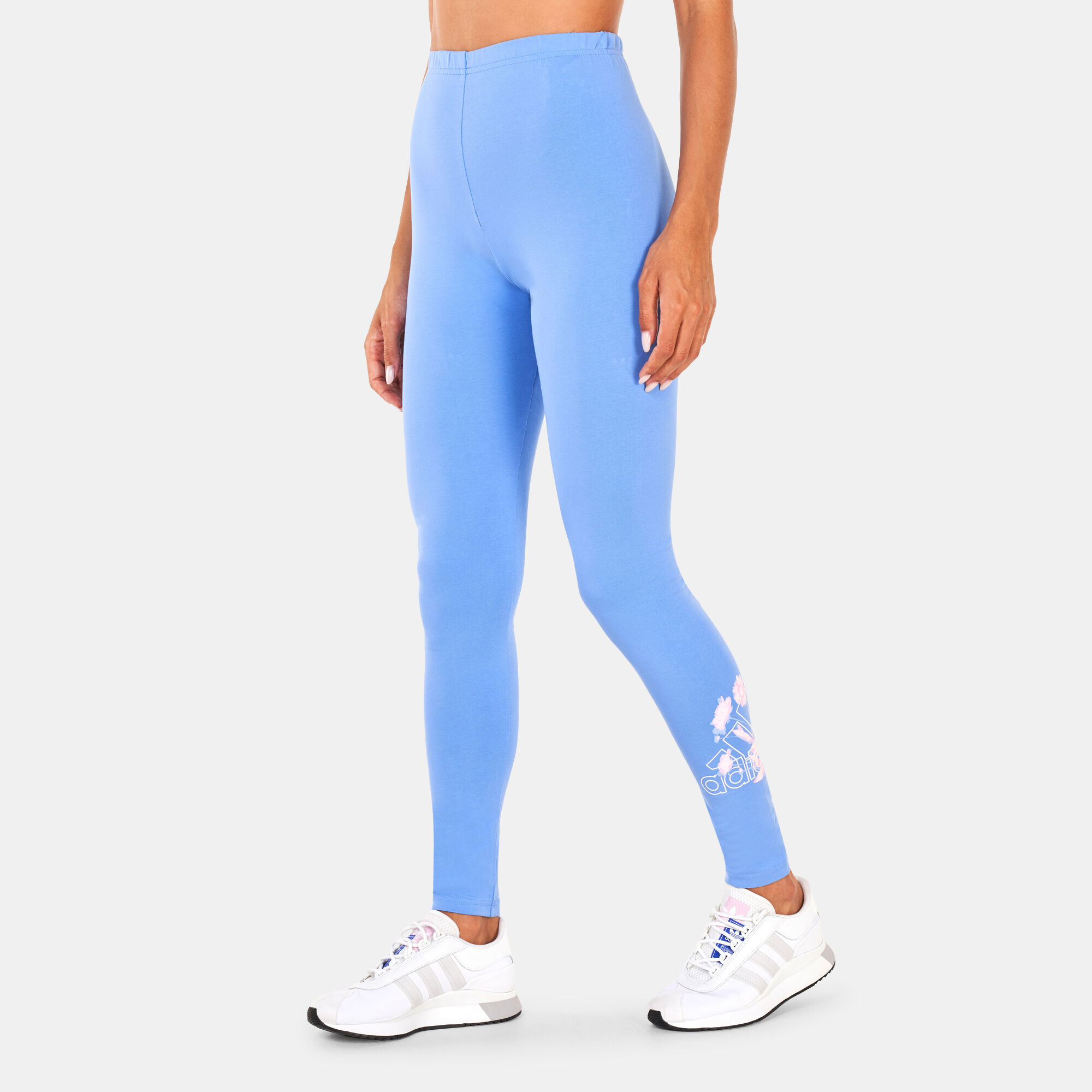 Girls blue hot sale adidas leggings