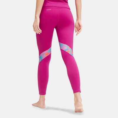 Speedo Women's Printed Panel Leggings Purple