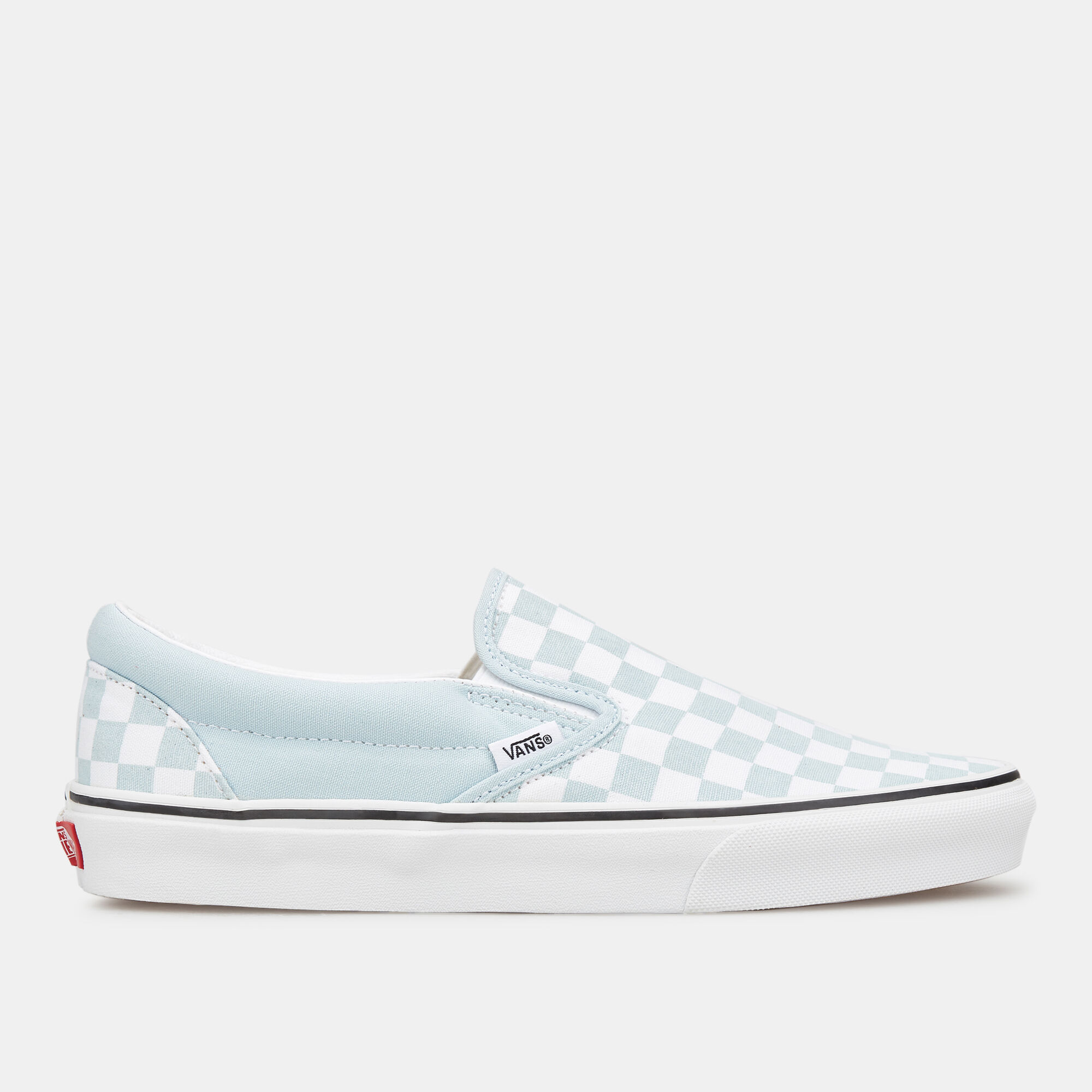 Blue slip on vans checkerboard sale