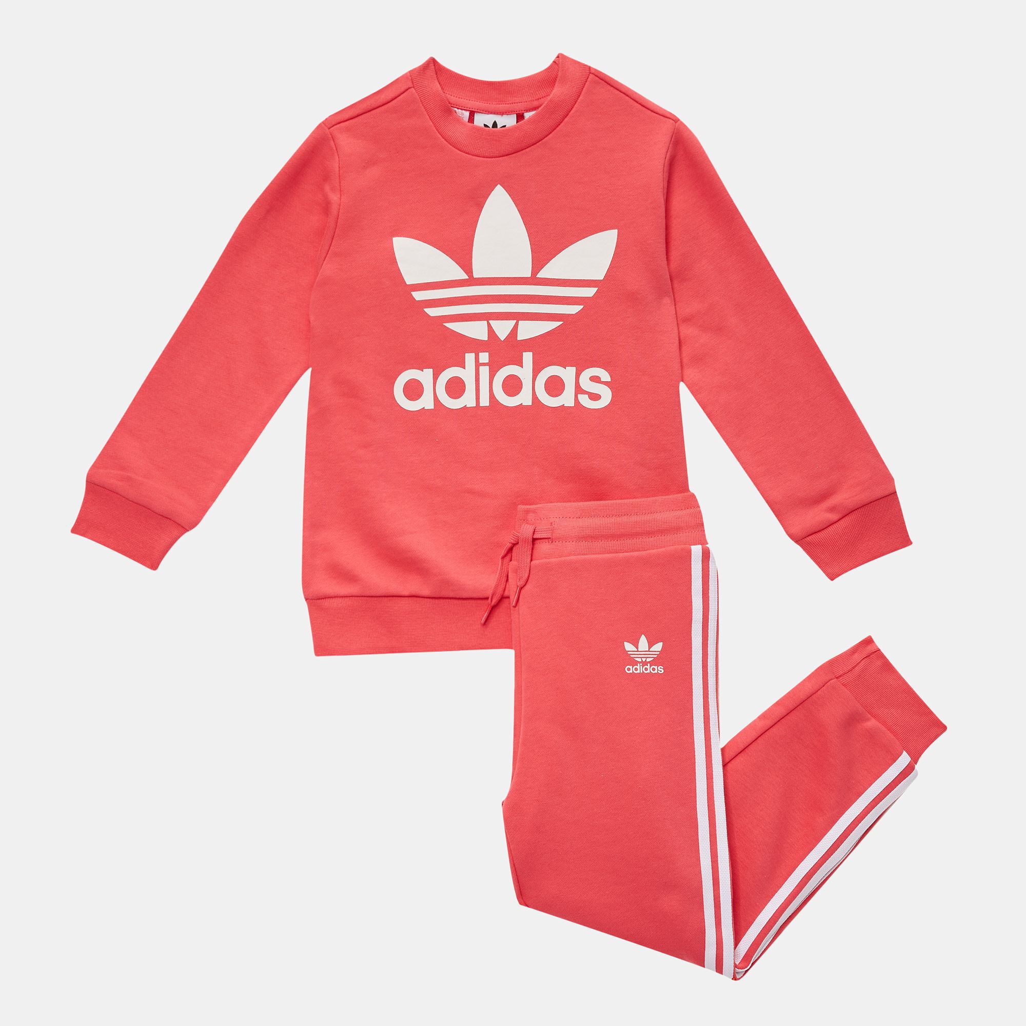 Adidas trefoil new arrivals crew set