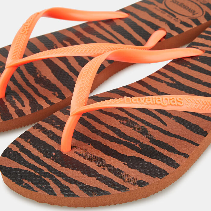 Havaianas Women's Slim Animal Print Flip Flops Orange image number 2