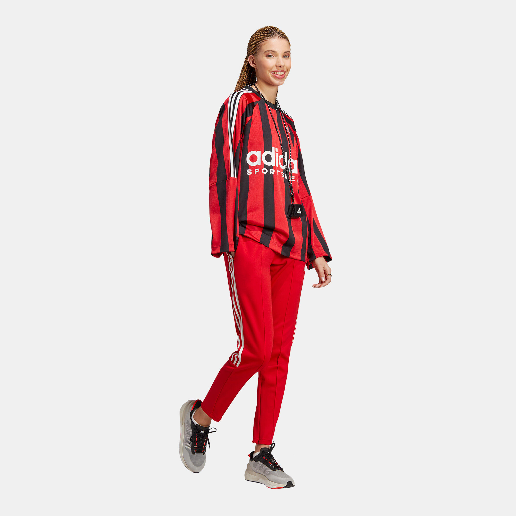Womens adidas red track pants sale