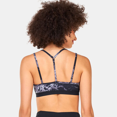 adidas Women's Yoga Essentials Studio Light-Support Printed Sports Bra Black