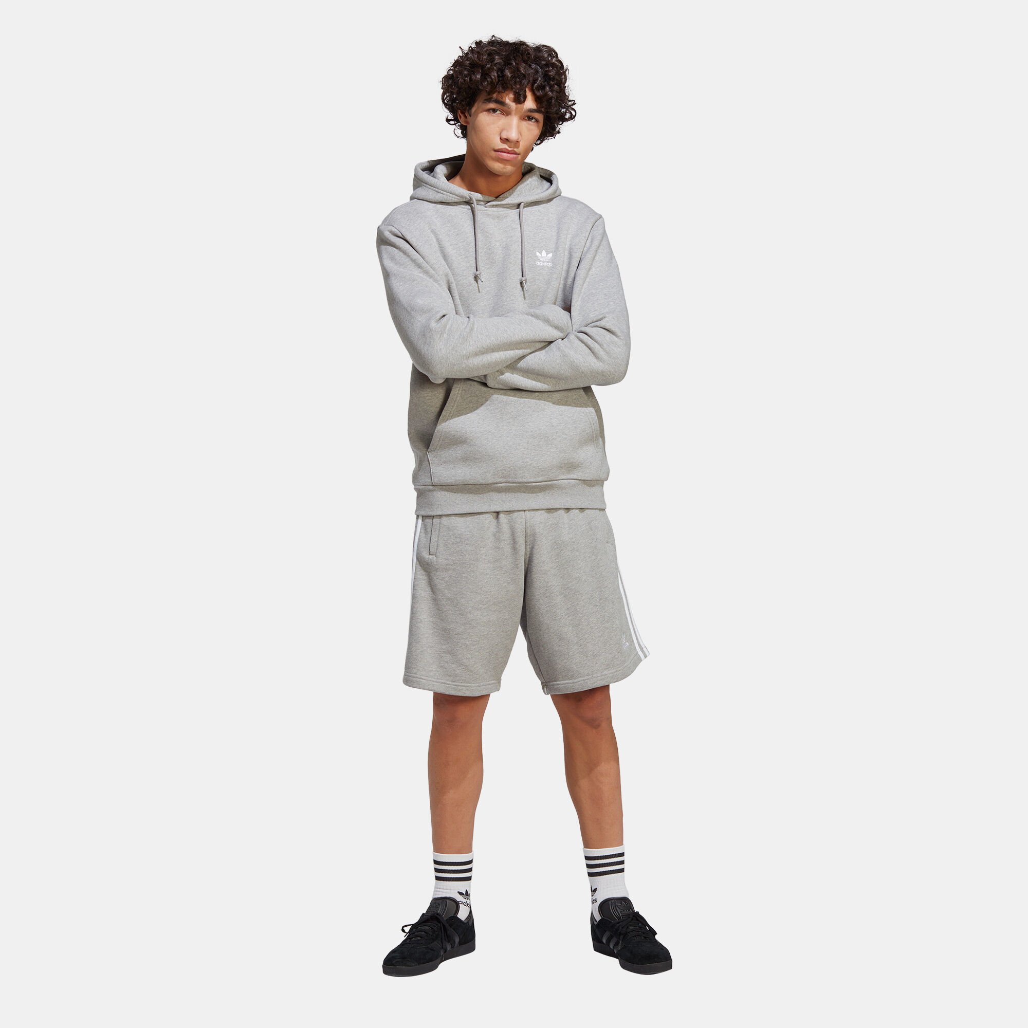 Adidas grey sweat shorts discount