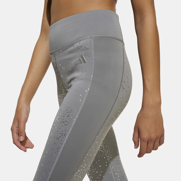 adidas Kids' Optime Glam 7/8 Leggings Grey image number 3